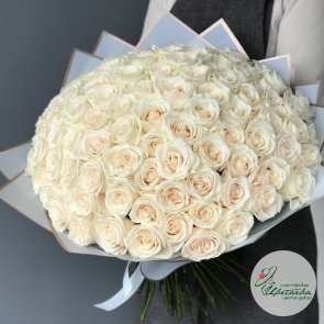 Букет из 101 элитной белой розы Эквадор