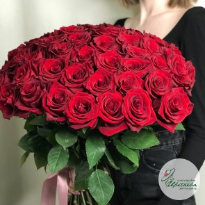 Большие букеты цветов роз - 51 шт