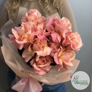 Букет «Розовый фламинго» из 9 французских роз