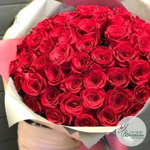 Букет из 51 элитной красной розы Эквадор